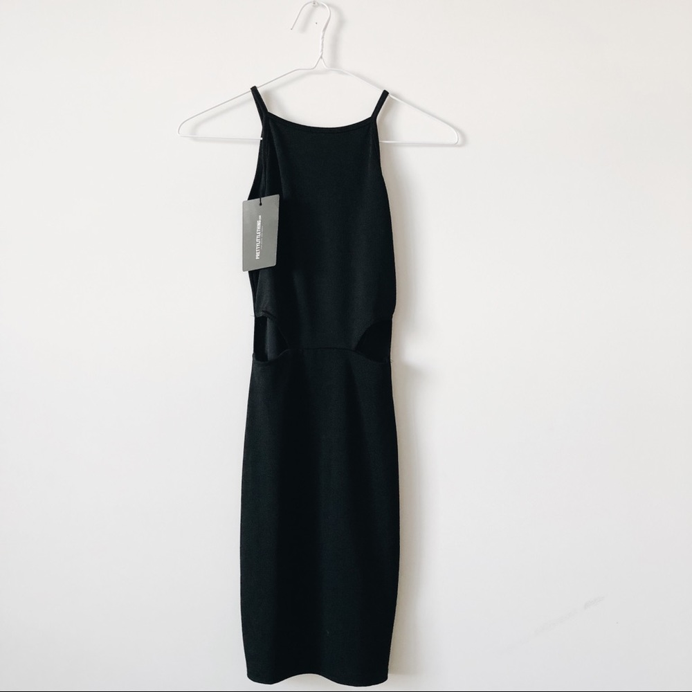 Pretty Little Thing tight black dress